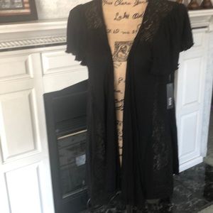 Cardigan with lace panels